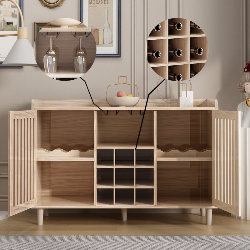 47.2 " L Bar Cabinet, Tan