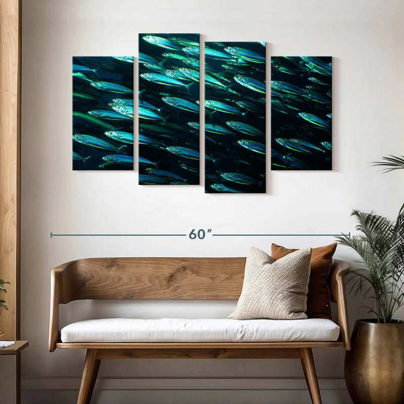 Brampt banc de poissons, H 32 po x l 52 po