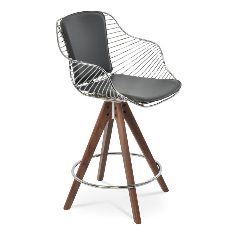 Tabouret pivotant Zebra, Cannelle / laiton, Gris, Tabouret de bar
