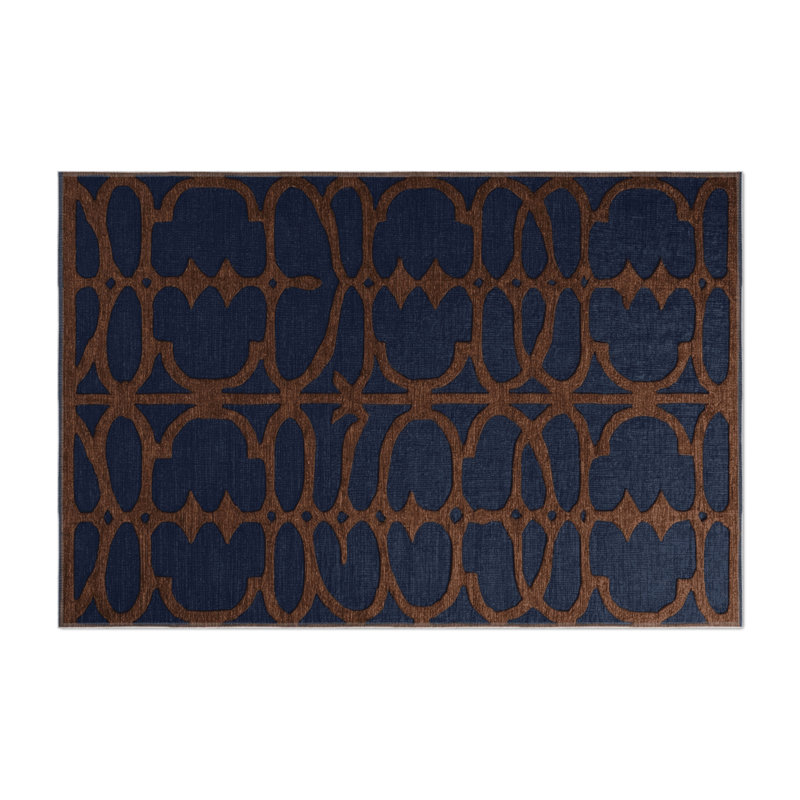 Trellis Gray Indoor and Outdoor Area Rug, Rectangle 4' x 6'