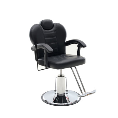 102°-140°  Reclining Barber Chairs For Barbershop, Heavy Duty Hydraulic Pump 360° Swivel Salon Chair For Hair Stylist -Upgrade Black