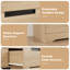 Commode 5 tiroirs pour chambre à coucher, commode en chêne naturel avec poignées intégrées-234617632