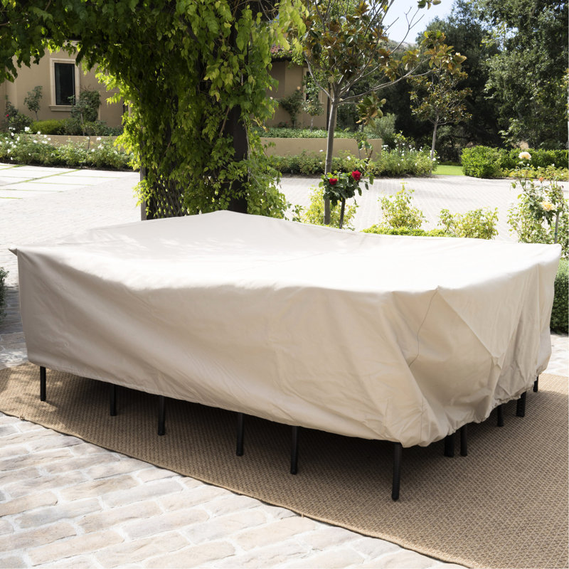 Housse de salle à manger - Protégez votre espace. Imperméable, beige. P 93,55 po x l 71,14 po x H 30,35 po. 100% tissu imperméable pour. Beige, P 95 po x l 72 po H. Aucun assemblage requis.