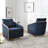 30" Wide Polyester Upholstered Swivel Barrel Chair With Wood Base Set of 2-174628990