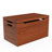 30" Large Bamboo Storage Box with Lid, Free-Stop Hinge & Cutout Handles