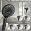 Douche à main à 6 jets de 6 jets, noir mat, boyau de 60 pouces, fixation magnétique pour un positionnement sûr dans la pomme de douche de la salle de bain, réglages, portatif, utilitaire mural en métal