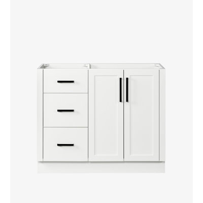   Loren 42 Inch Single Sink Base Cabinet in White