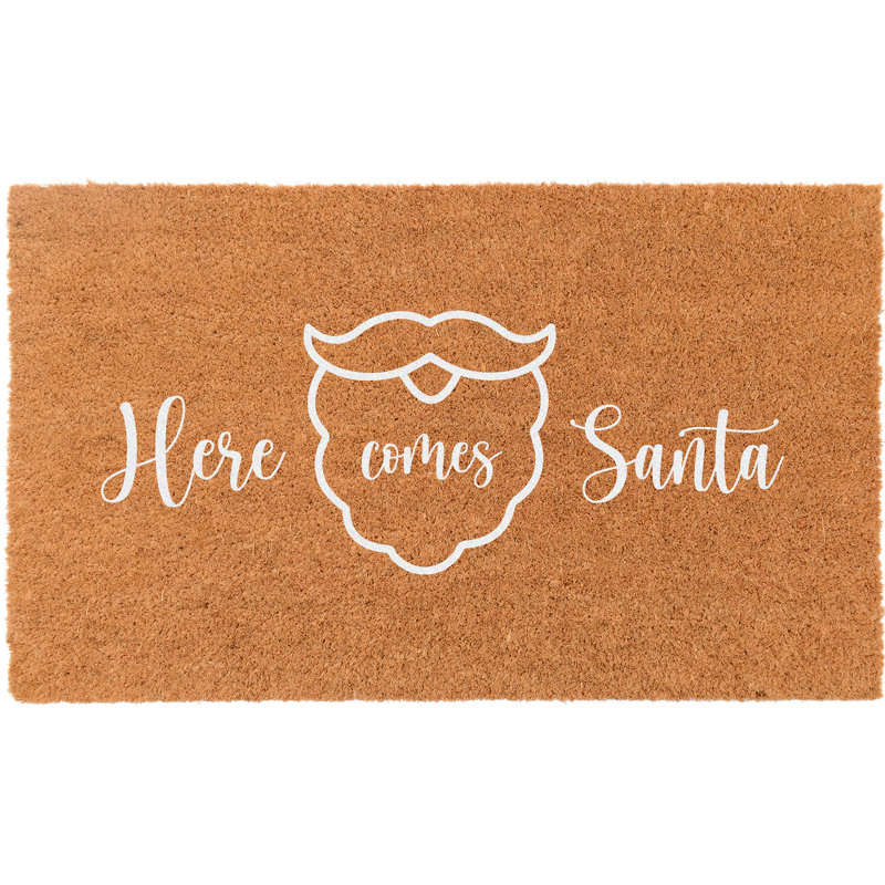 Tapis d'entrée antidérapant Here Comes Santa, L 22 po x L 36 po