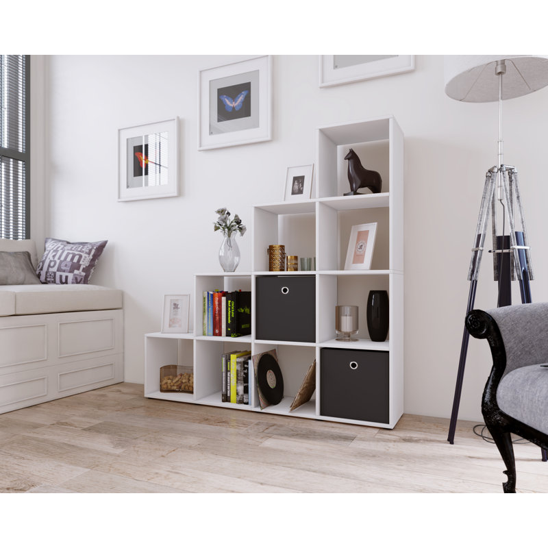 Esai 138.5cm H x 142.5cm W Cube Bookcase, White