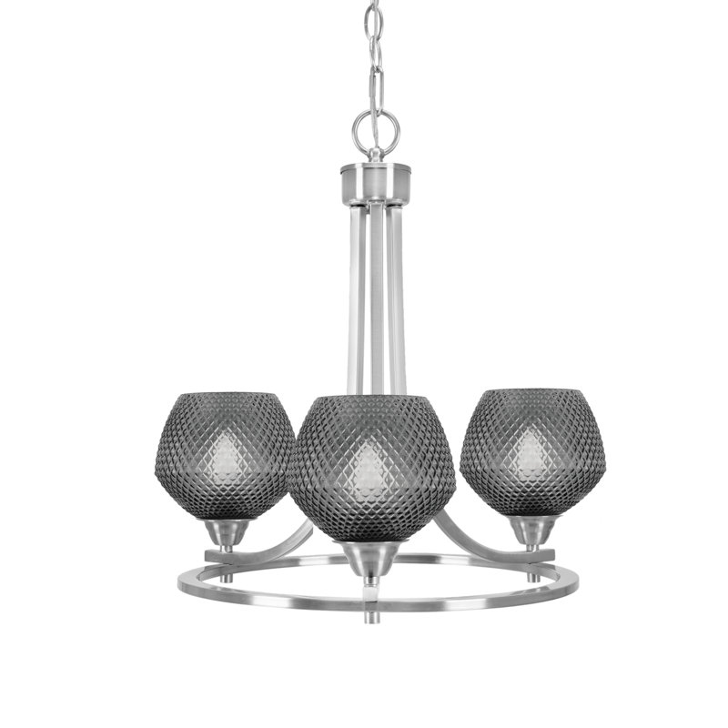 Lustre 3 lumières en aluminium noir mat 6 po Allexus, Noir mat, Noir