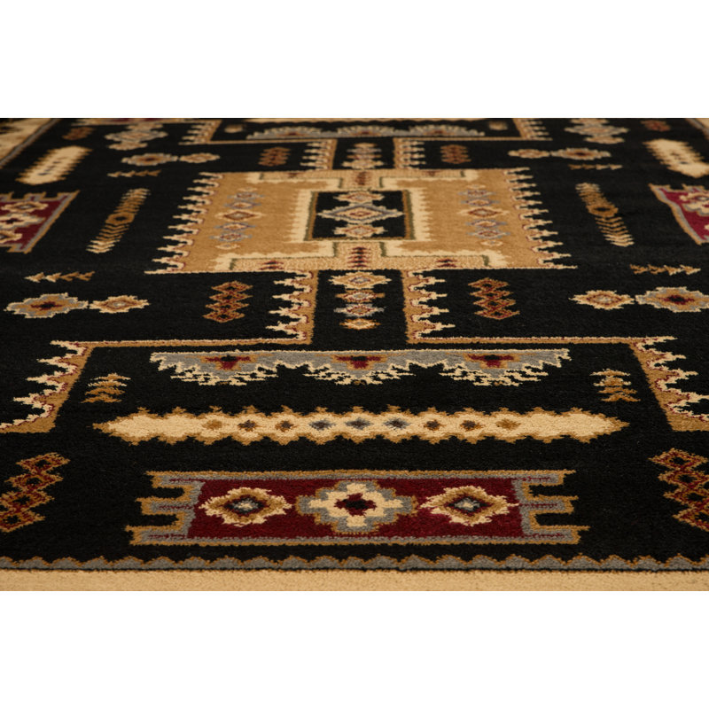 Tapis noir Woolsey Colton, 1 pi 10 po x 3 pi