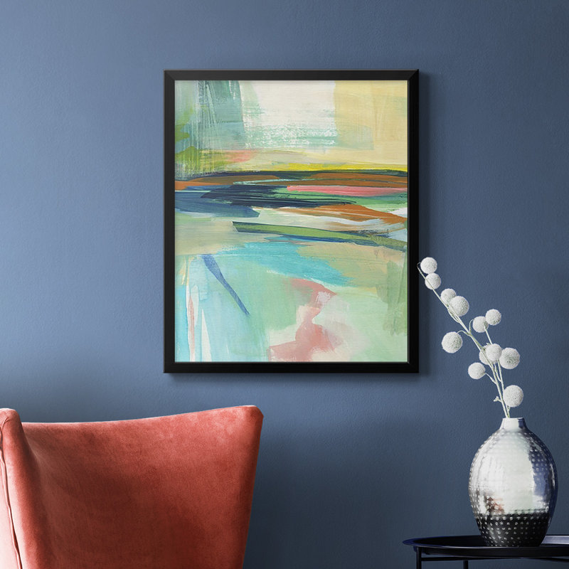 Toile encadrée de qualité supérieure Radiant Horizon II - prête à être accrochée, H 20 po x l 16 po, Noir