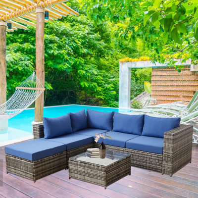 Elmarie 5 - Person Outdoor Seating Group with Cushions
