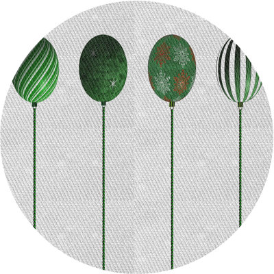Tapis beige/vert à motifs