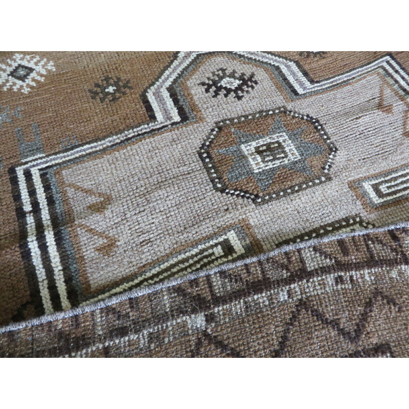 Tapis oriental brun Oushak brun noué à la main 3 pi 7 po x 10 pi 4 po D7B5D03E26214013BC72574DC375C564