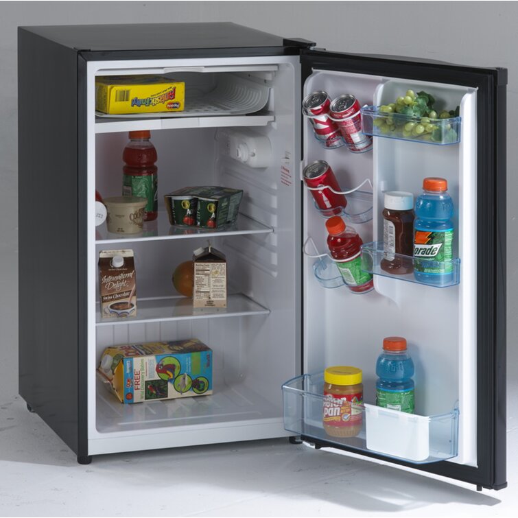 Avanti 4.4 Cu ft Refrigerator, Black-Stainless Steel