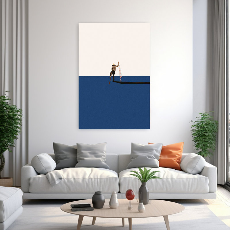 Art contemporain, architecture de paysage abstrait, H 60 po x l 40 po