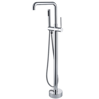 Freestanding Bathtub Faucet With Hand Shower - . Two Handles, Manual Control Bathroom Faucet. Strong Metal Build. Full Body Spray For Intense Rinsing. Stylish And Concise Appearance. 6.19 In Width,