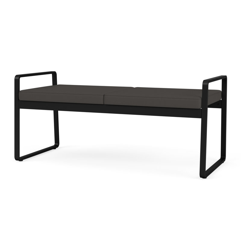 Banc en métal Gansett, Noir Patriot Plus - Vinyle lavable au chiffon, Noir
