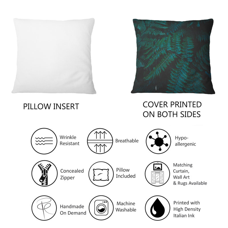 Brownies vert foncé - coussin décoratif imprimé tropical 1