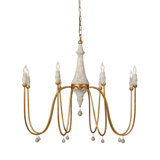 Clay 8 - Light Candle Style Chandelier with Beaded Accents