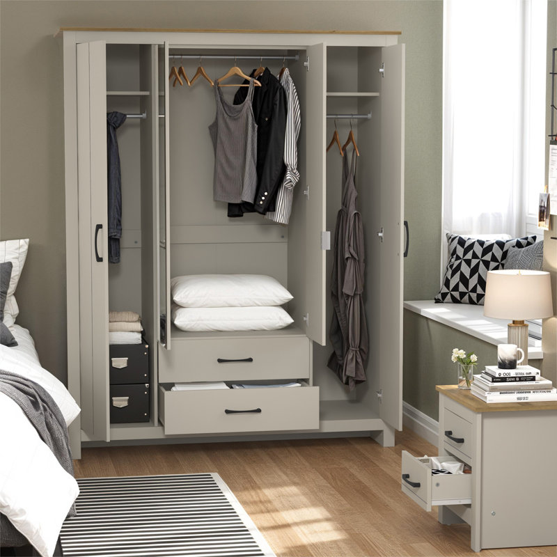 Limestone Mirage Bedroom Set, Light Grey/Reviera Eichi