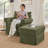 Upholstered Accent Chair With Ottoman, Chenille Reading Armchair-1149423803