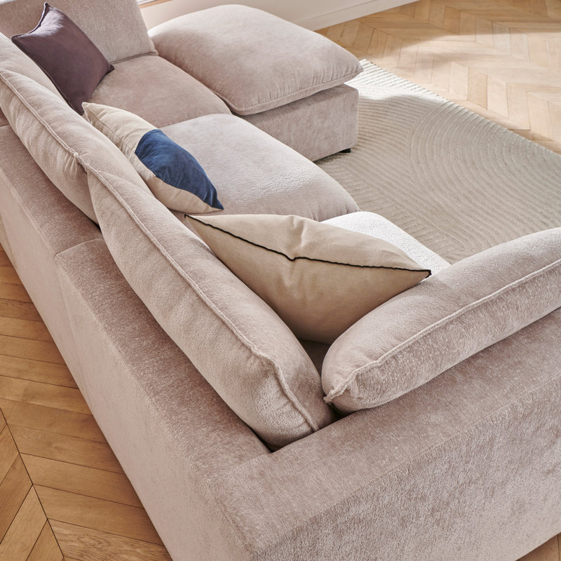 Belinda Chenille 3 Seater Modular Chaise Sofa 