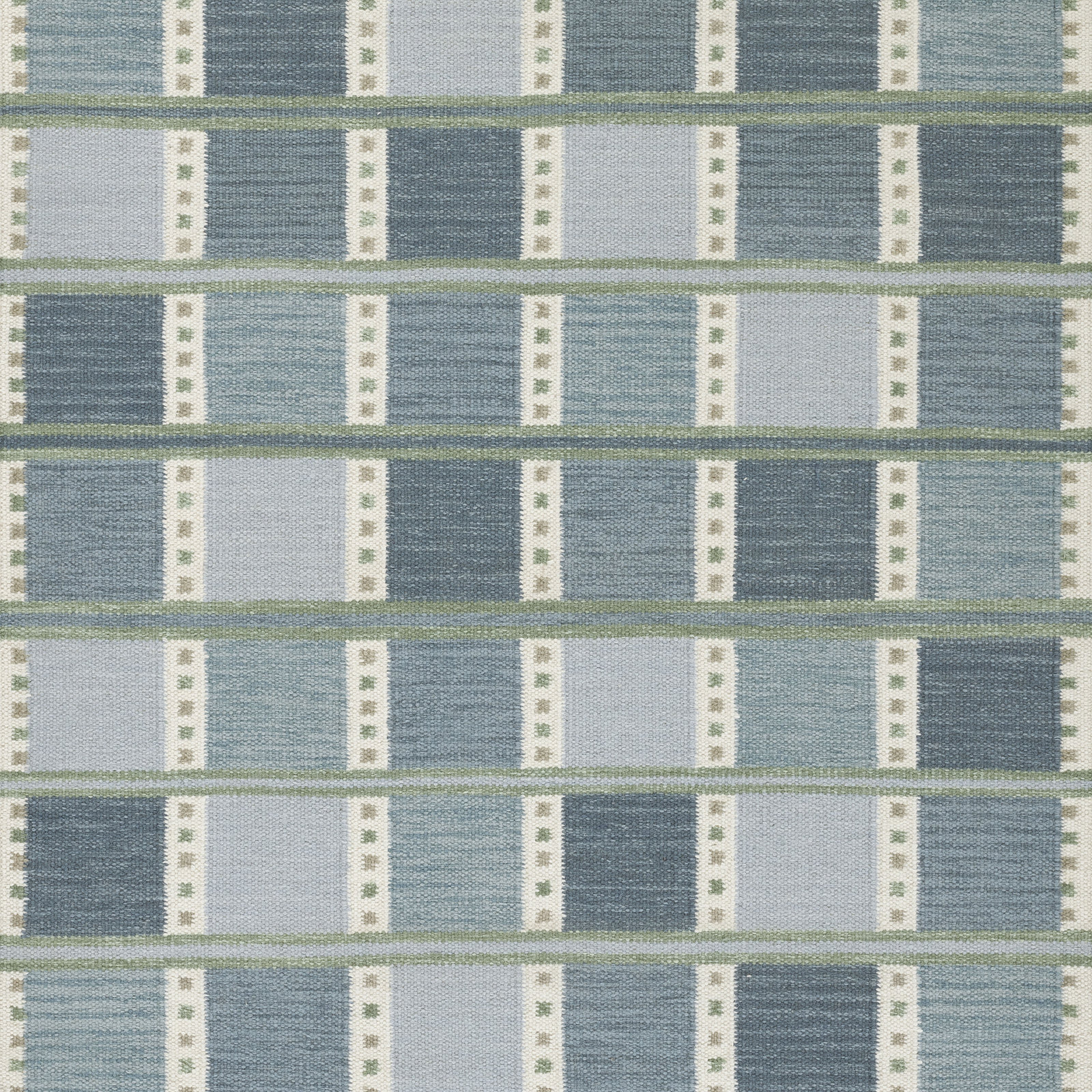 Freya Blue Hand-Woven Geometric Wool Rug, Rectangle 9' x 12'