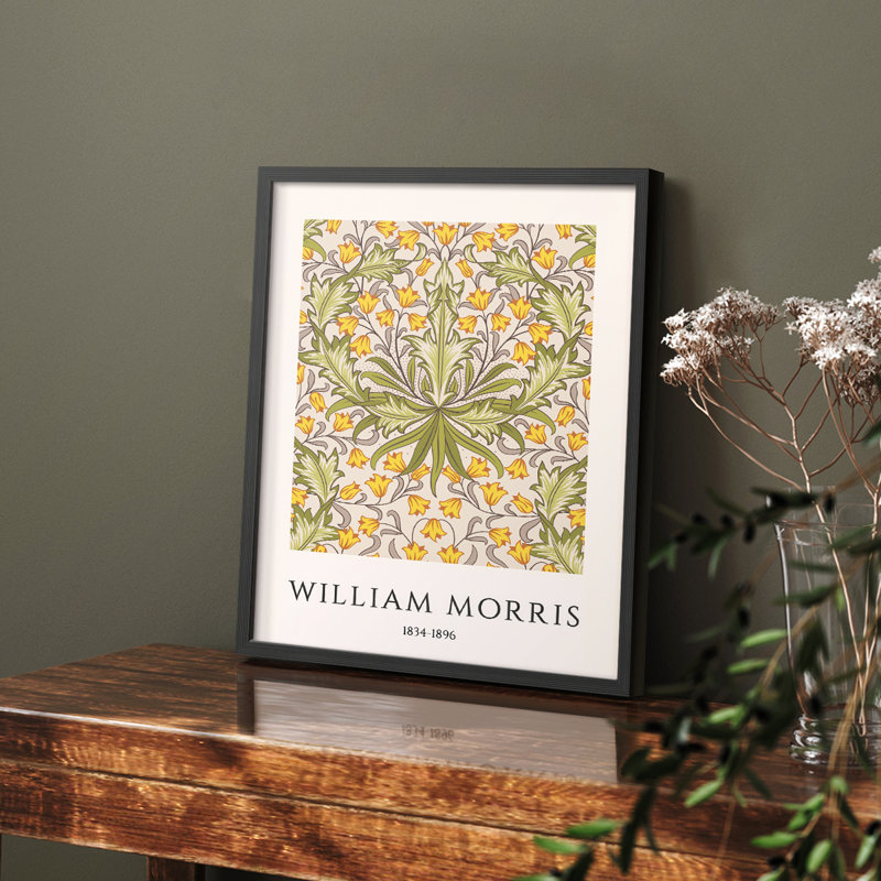 William Morris, reproduction encadrée XXXV, H 14 po x l 11 po, Noir