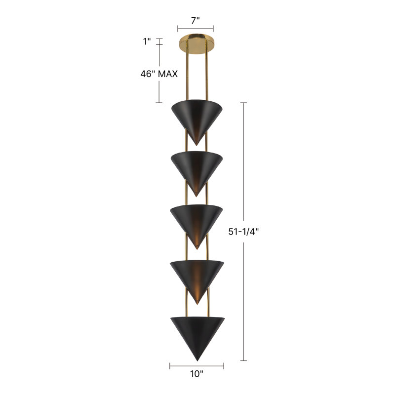 Versus 10-in Brass Pendant, Brass, 10