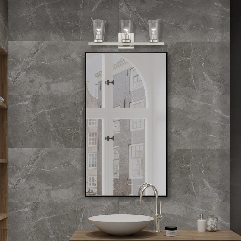 Éclairage de salle de bain à intensité variable 3 lumières Yiddy, Nickel brossé