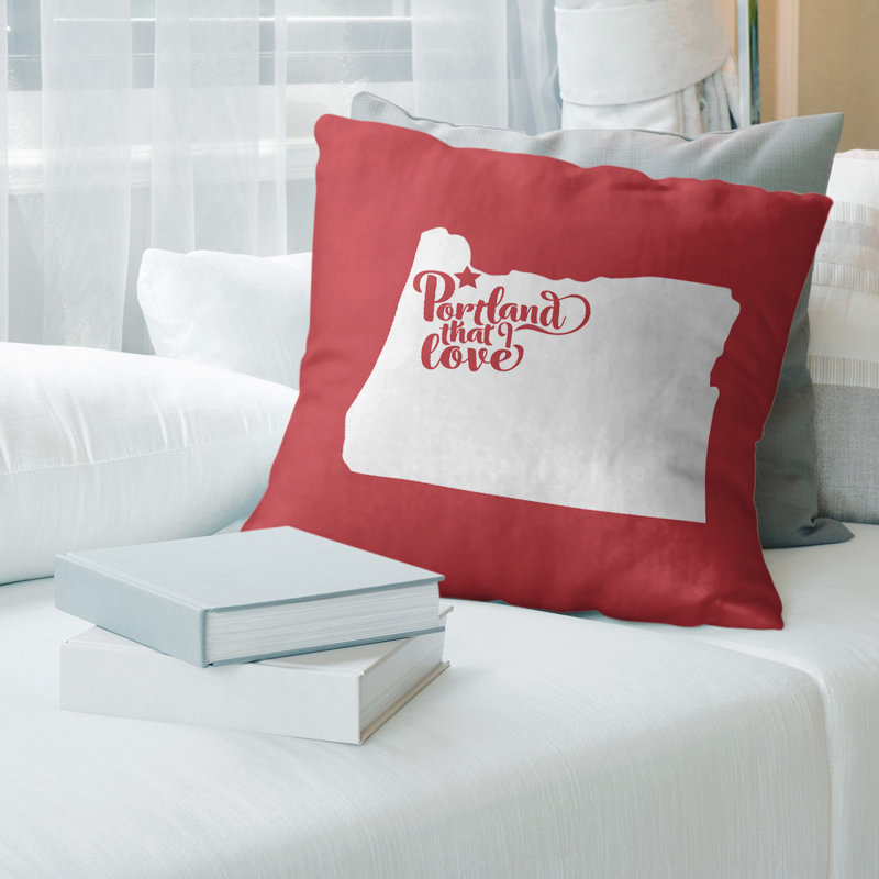 Housse de coussin en cuir cleveland, Portland, 20 po x 20 po, Rouge
