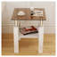 Ensemble de 2 tables de bout modernes en verre trempé avec tablette de rangement - tables d'appoint en bois et métal-301704504