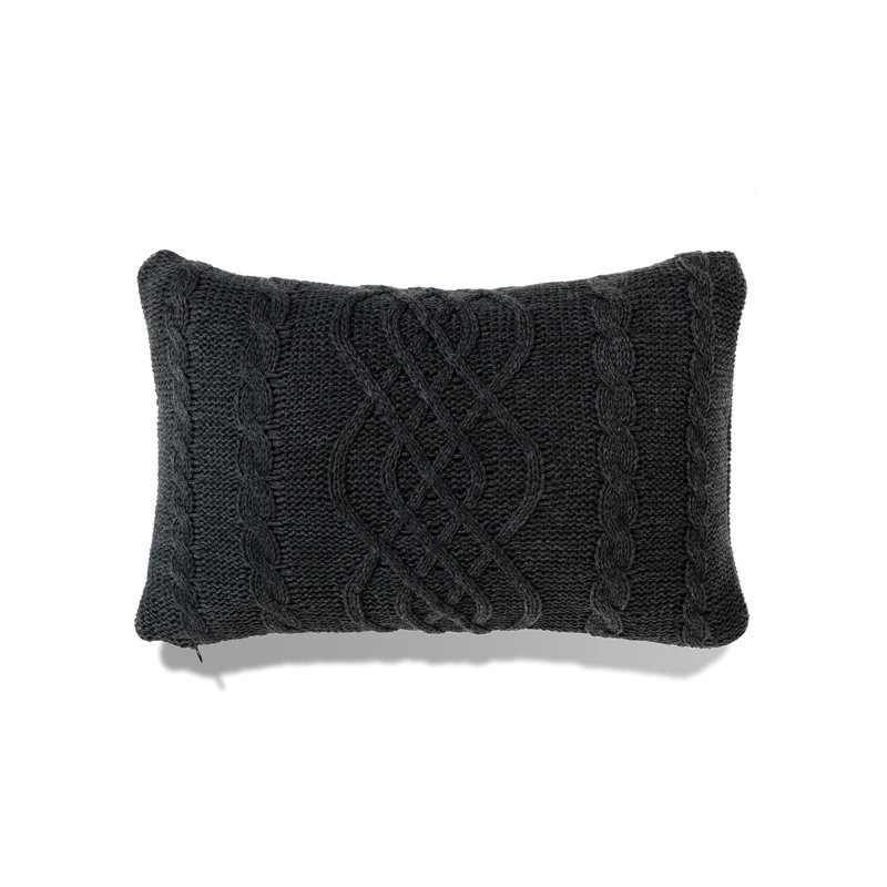 Housse de coussin et insert Banff, H 16 po x l 24 po, Gris chiné, Polyester / Bourre en polyester