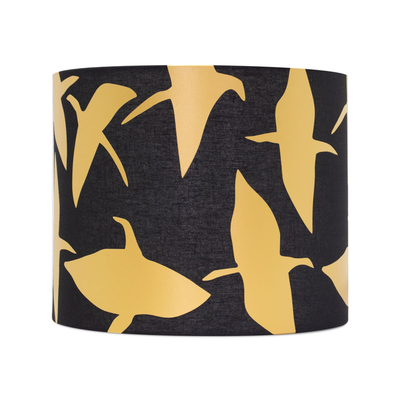 Drum Lamp Shade, Black/Gold