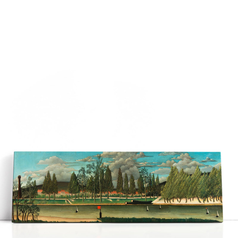 Vue du quai d'Asnières - reproduction d'art sur toile, H 12 po x l 36 po