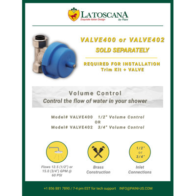 Lady Volume Control Trim Kit, Valve Required