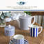 Spode 36oz Steccato Stoneware Teapot - Striped Rim, Cobalt Blue