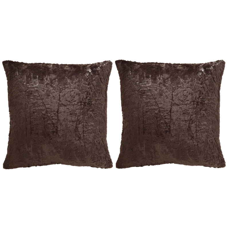 Feather Throw Pillow, 20" x 20", Truffle