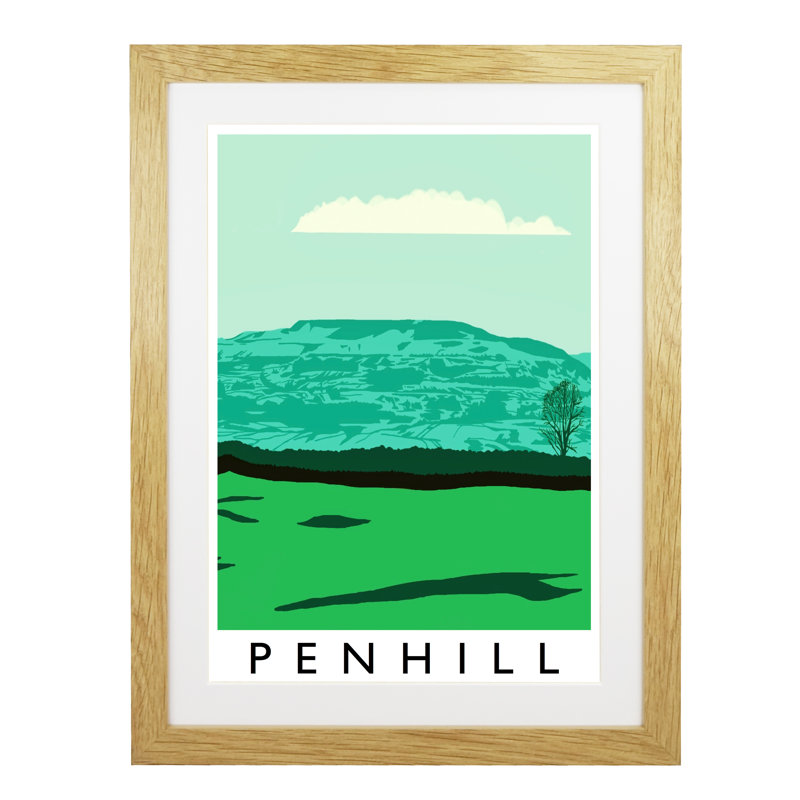 Penhill by Richard O'Neil - Print, Oak Wood Frame, 43.5 cm H x 33.5 cm W x 2.2 cm D