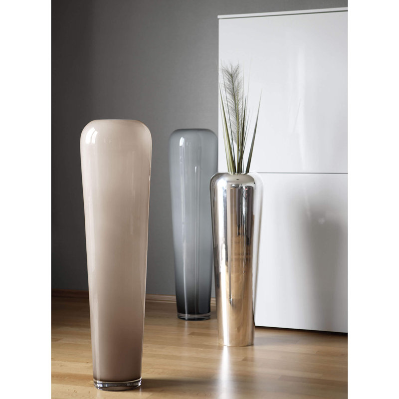 Tutzi Handmade Glass Floor Vase, Beige
