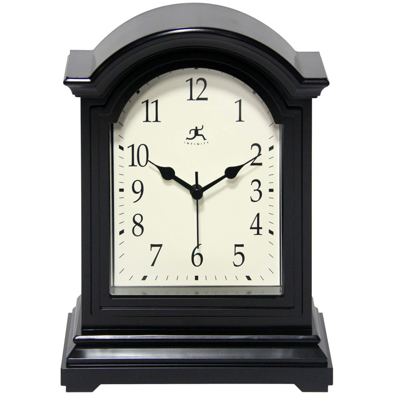 Classic Grandfather Plastic Tabletop Clock 9 Inches, Black