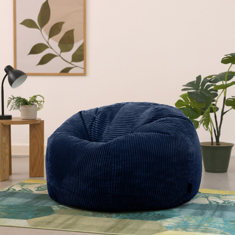 Bean Bag Bazaar Kingston Corduroy Classic Bean Bag, Navy Blue