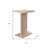 22" Beige Marble Pedestal End Table