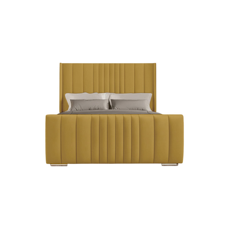 Schwamm Upholstered Bed Frame, Single (3'), Turmeric