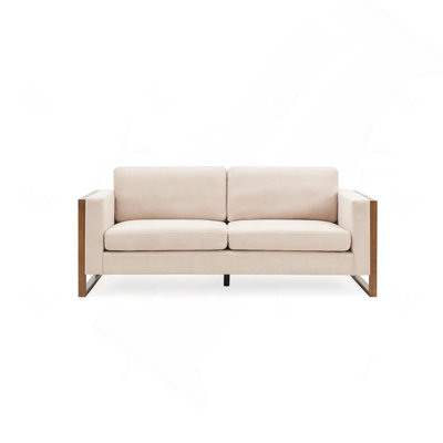79" Modern 3-Seater Upholstered Sofa Couch with Solid Wood Legs for Living Room and Bedroom