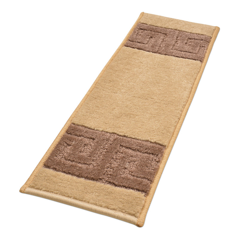 Tapis d'escalier à taille moyenne sur mesure, Brun, Rectangle 26 po x 10,5 po