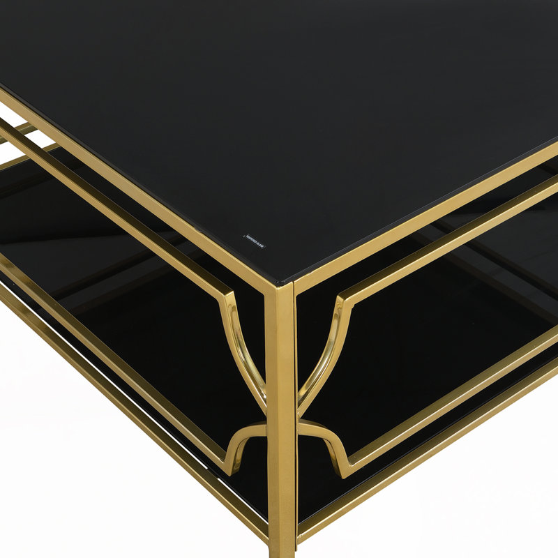 Table basse carrée en verre, Noir