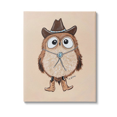 Art mural sur toile Southwestern Cowboy Owl par Michelle Gilsey
